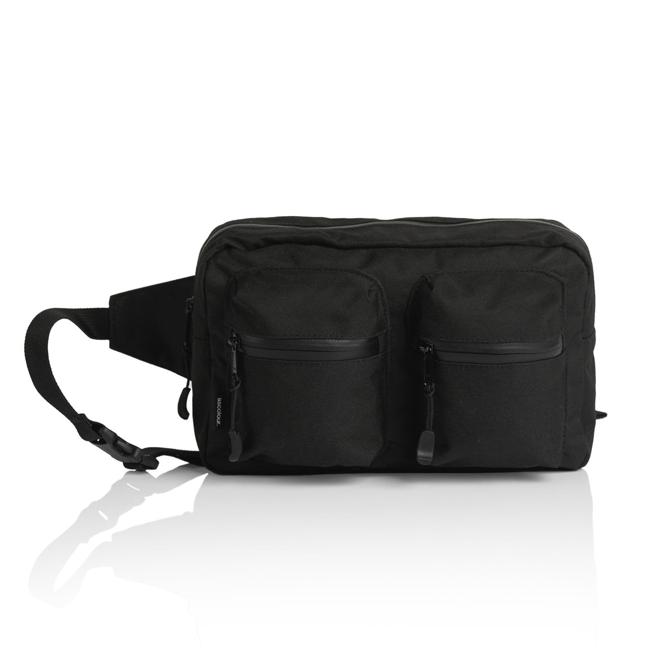 Recycled Double Waist Bag - BLACK