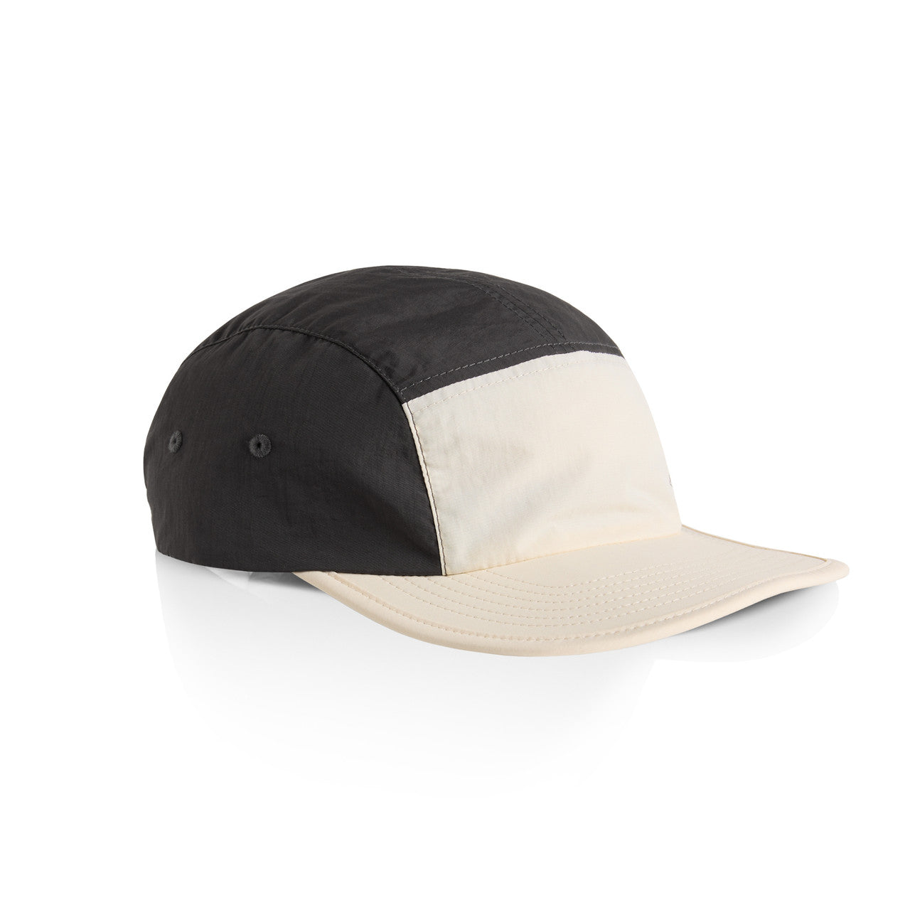 Finn Two-Tone Nylon Cap - ECRU/COAL - SIDE