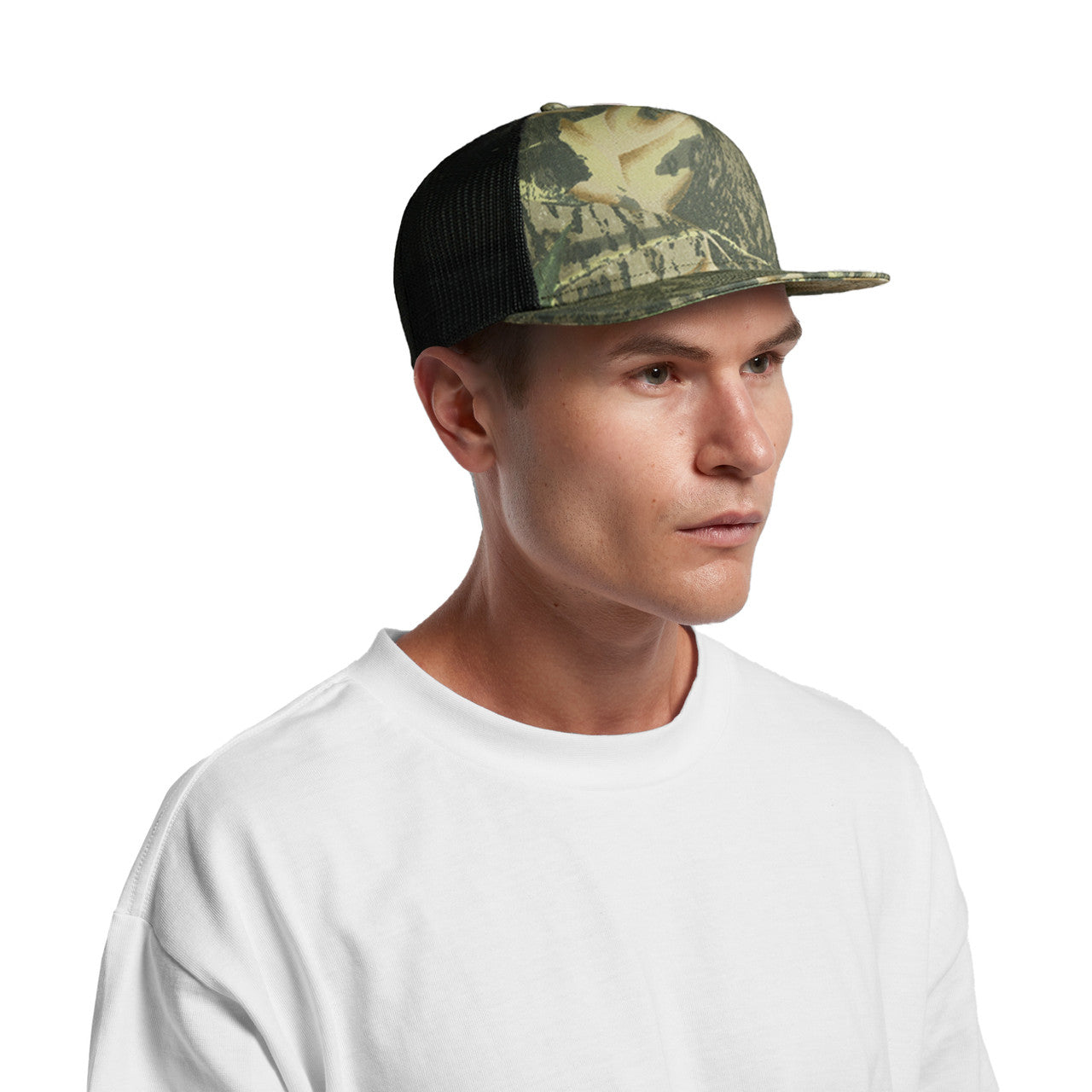 Stock Contrast Camo Trucker | 1110C - FRONT