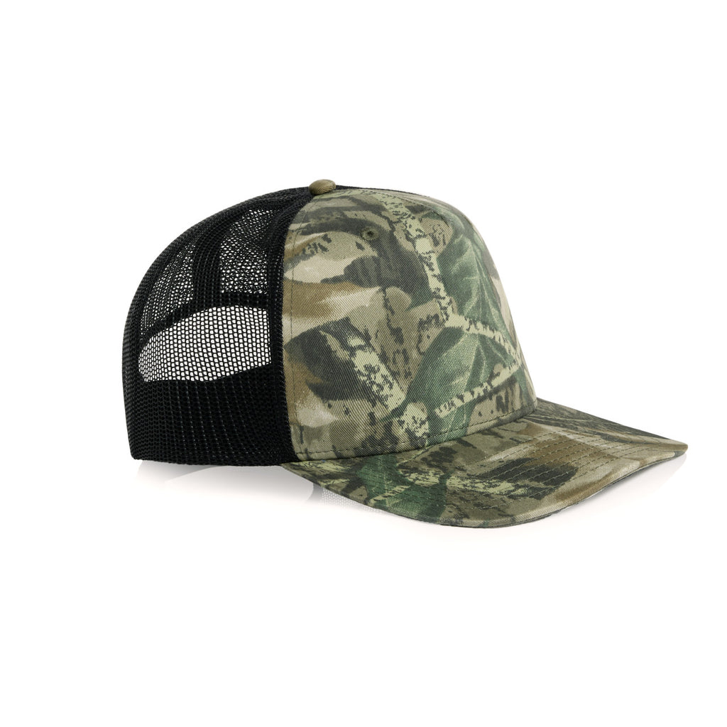 Stock Contrast Camo Trucker | 1110C - TREE_CAMO_BLACK - SIDE