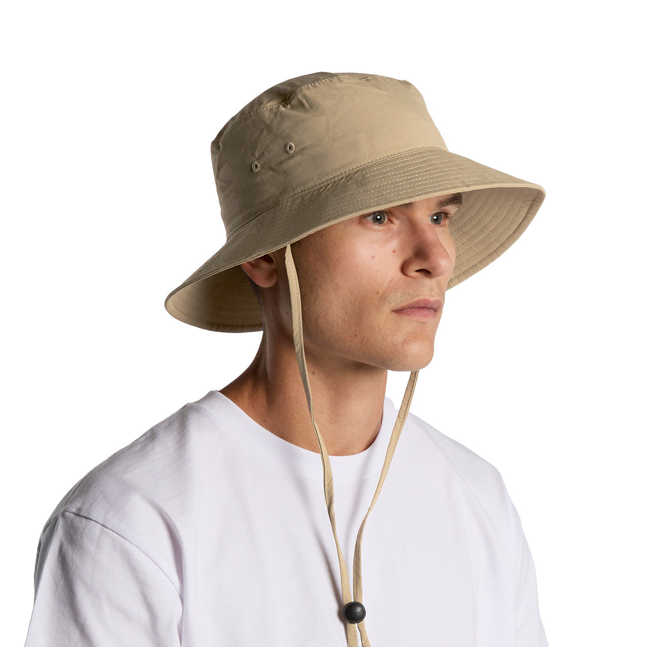 Nylon Wide Brim Bucket Hat - FRONT