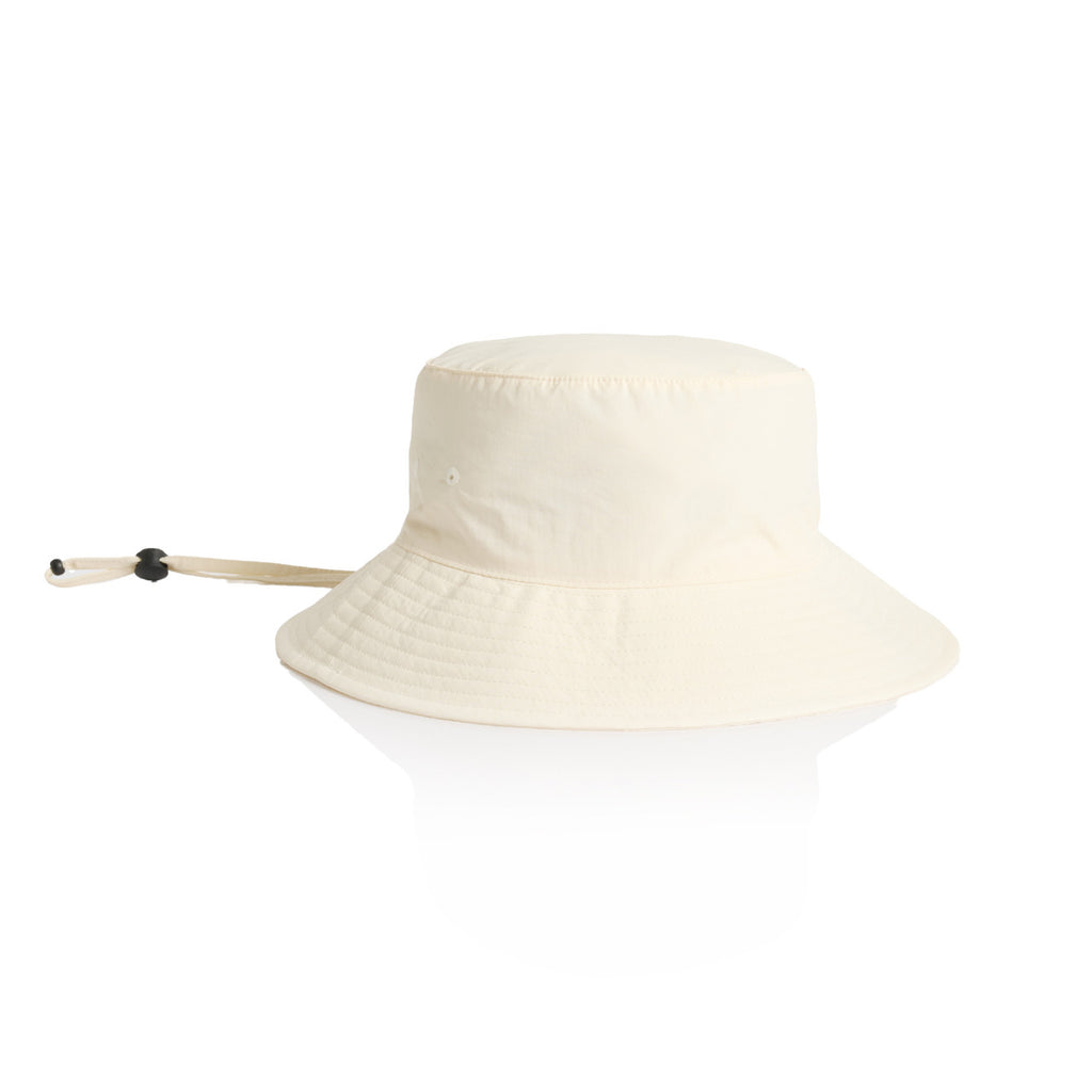 Nylon Wide Brim Bucket Hat - ECRU