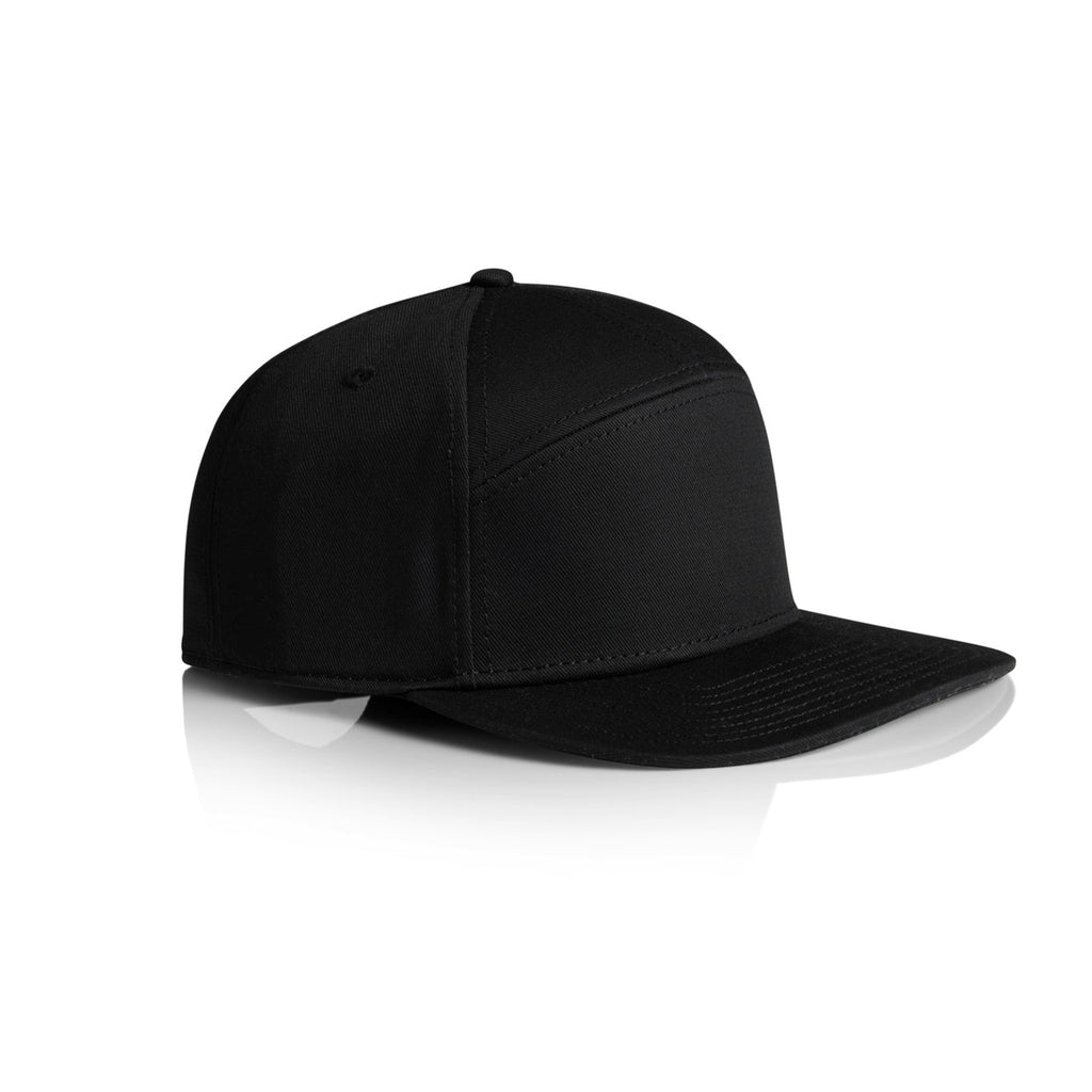 Stock 7-Panel Cap - BLACK - SIDE