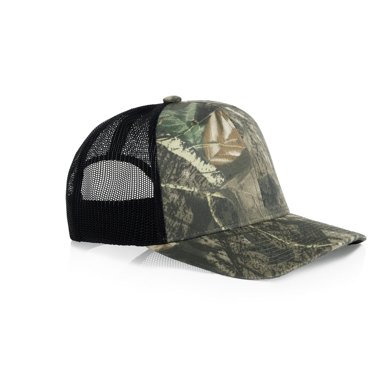 Mesh Contrast Camo Cap | 1191C - TREE CAMO/BLACK - SIDE