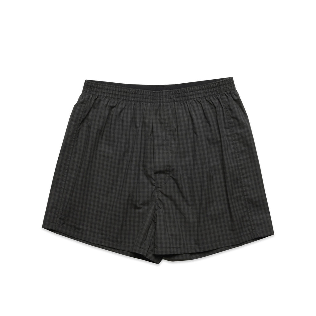 Boxer Check Shorts - BLACK/COAL - BACK