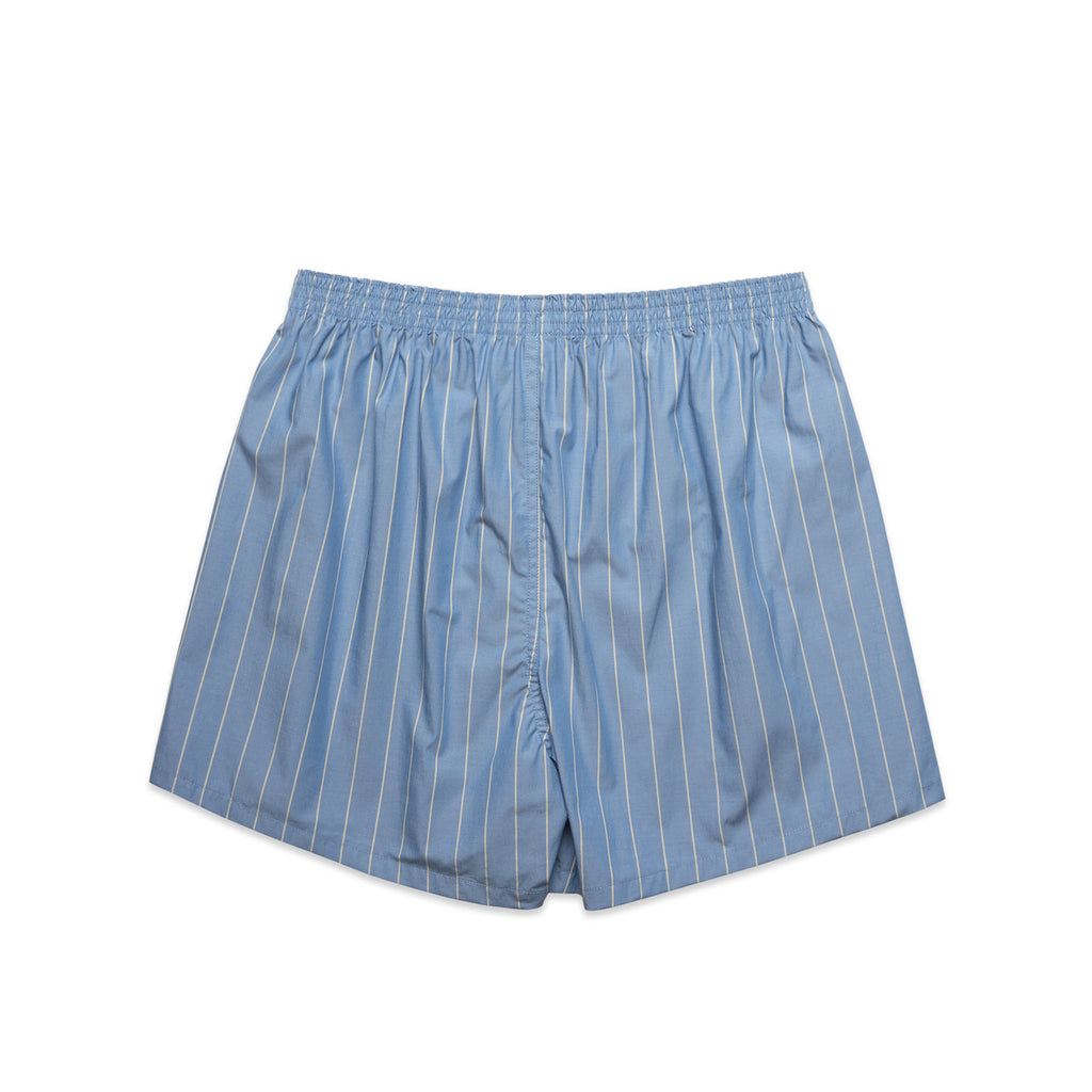 Boxer Fine Stripe Shorts - MID BLUE/NATURAL - BACK