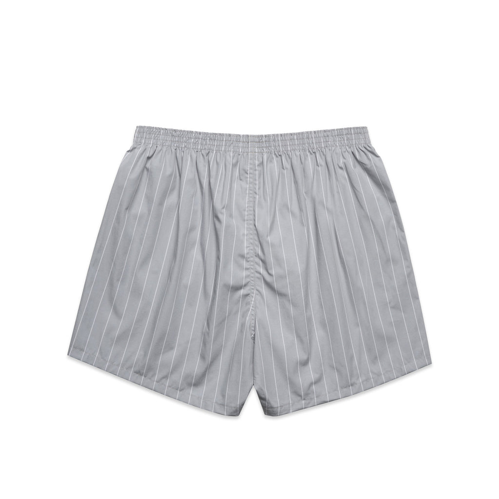 Boxer Fine Stripe Shorts - SMOKE/WHITE - BACK