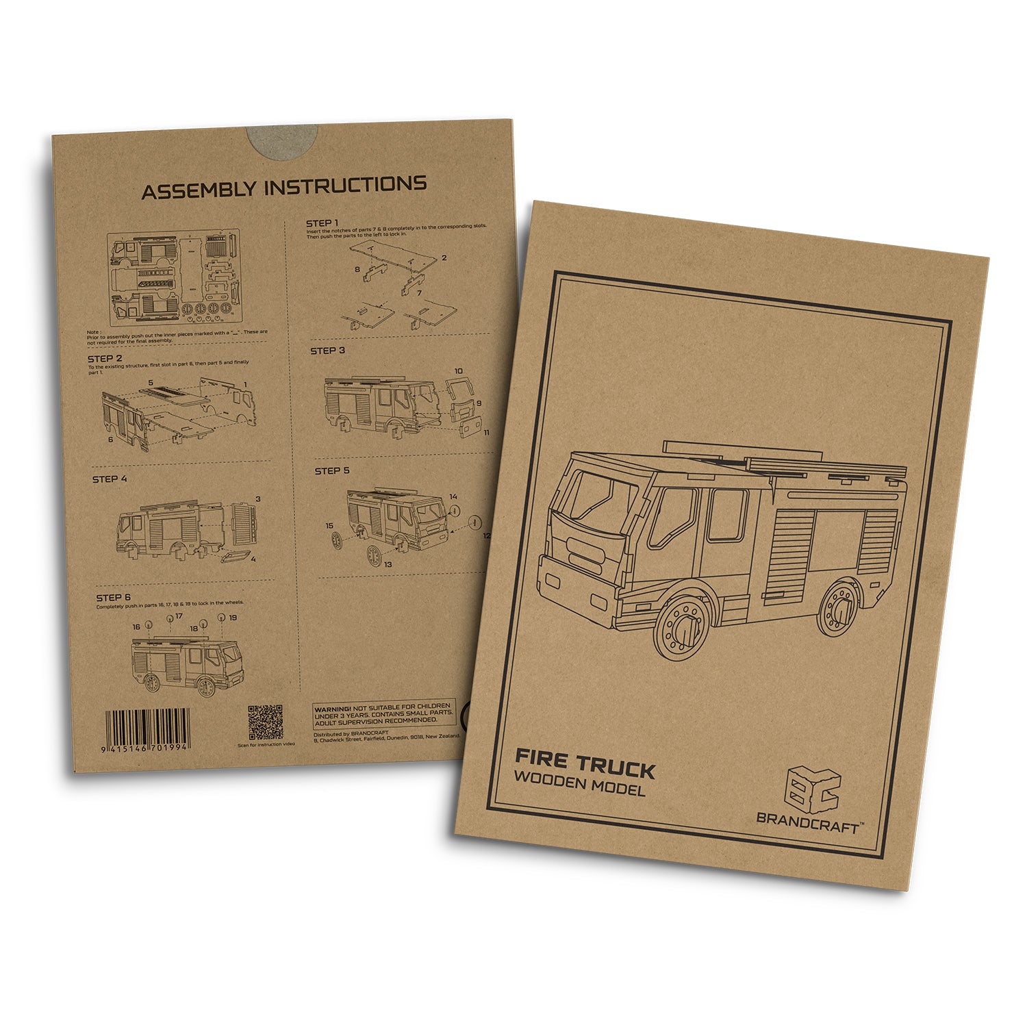 BRANDCRAFT Fire Truck Wooden Model