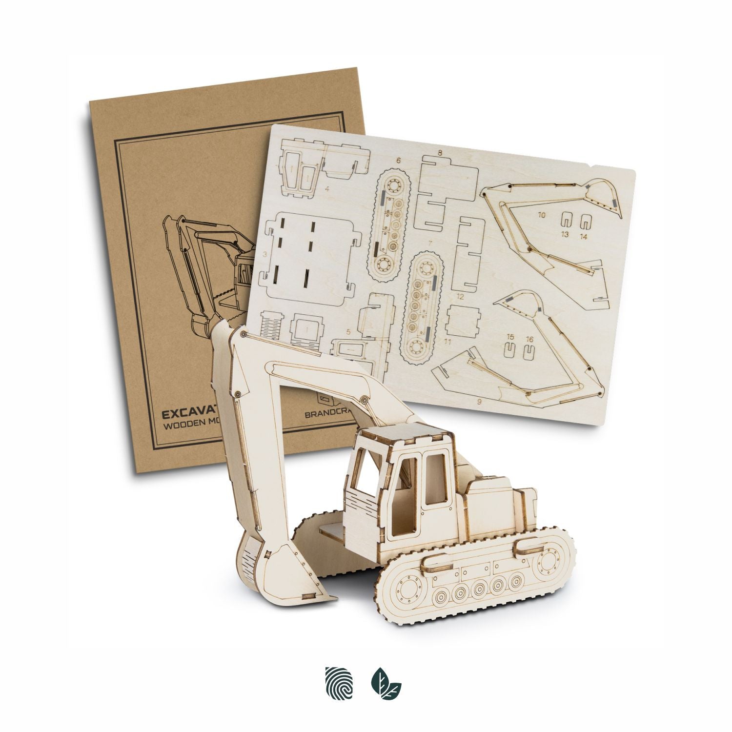 BRANDCRAFT Excavator Wooden Model
