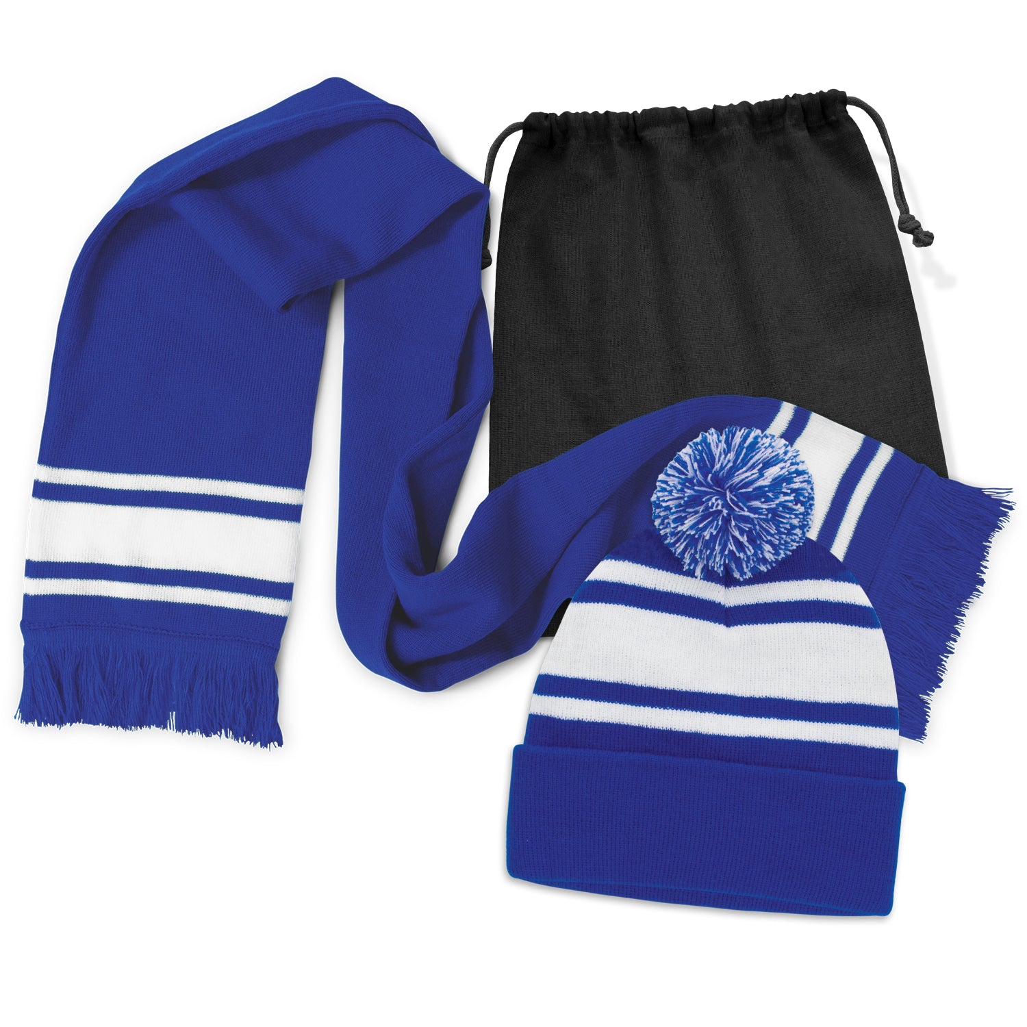 Commodore Scarf and Beanie with Pom Pom Set