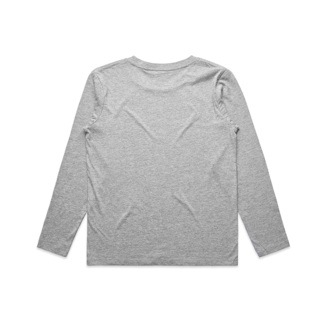 Kids Staple L/S Tee - GREY MARLE - BACK
