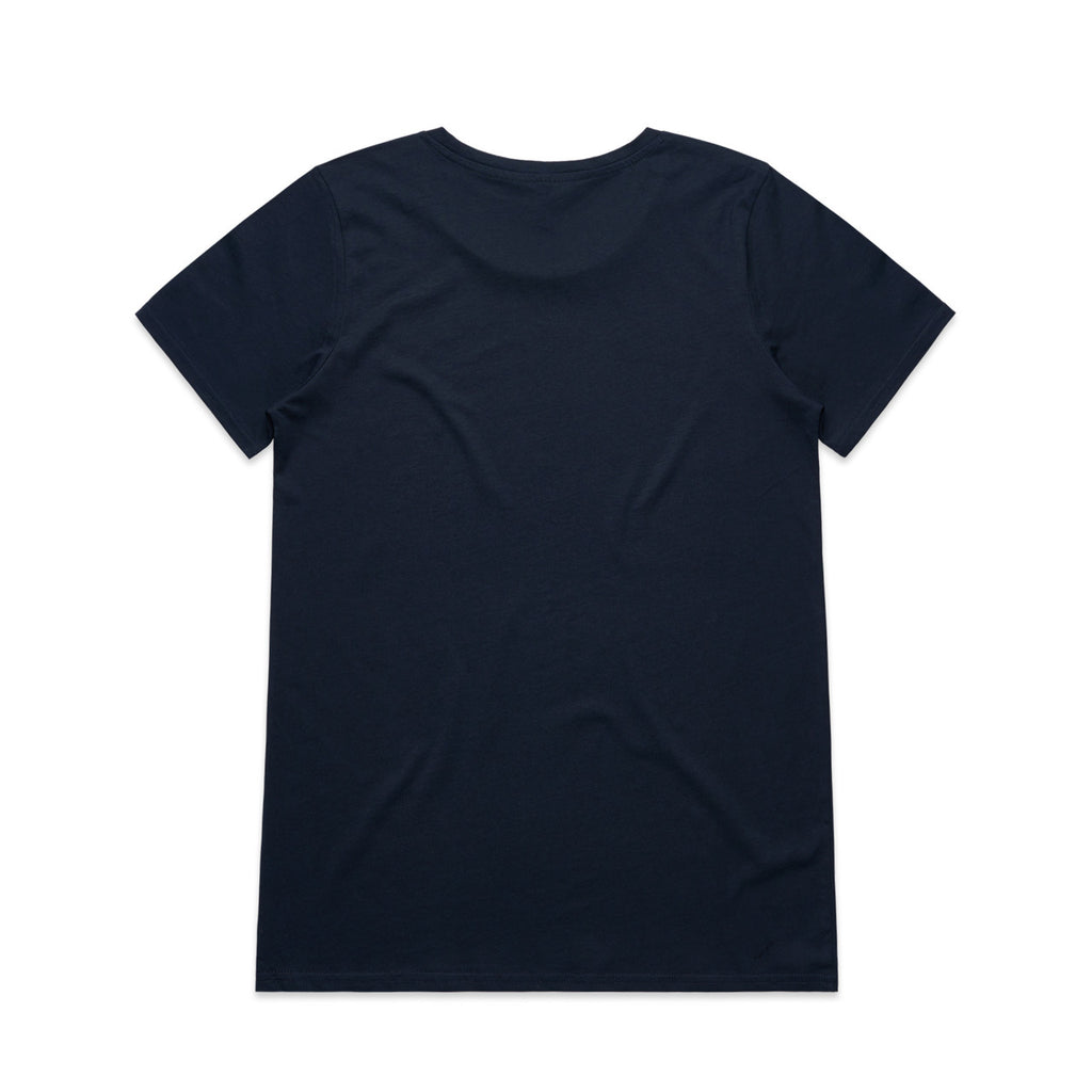 Wo's Shallow Scoop Tee - NAVY - BACK