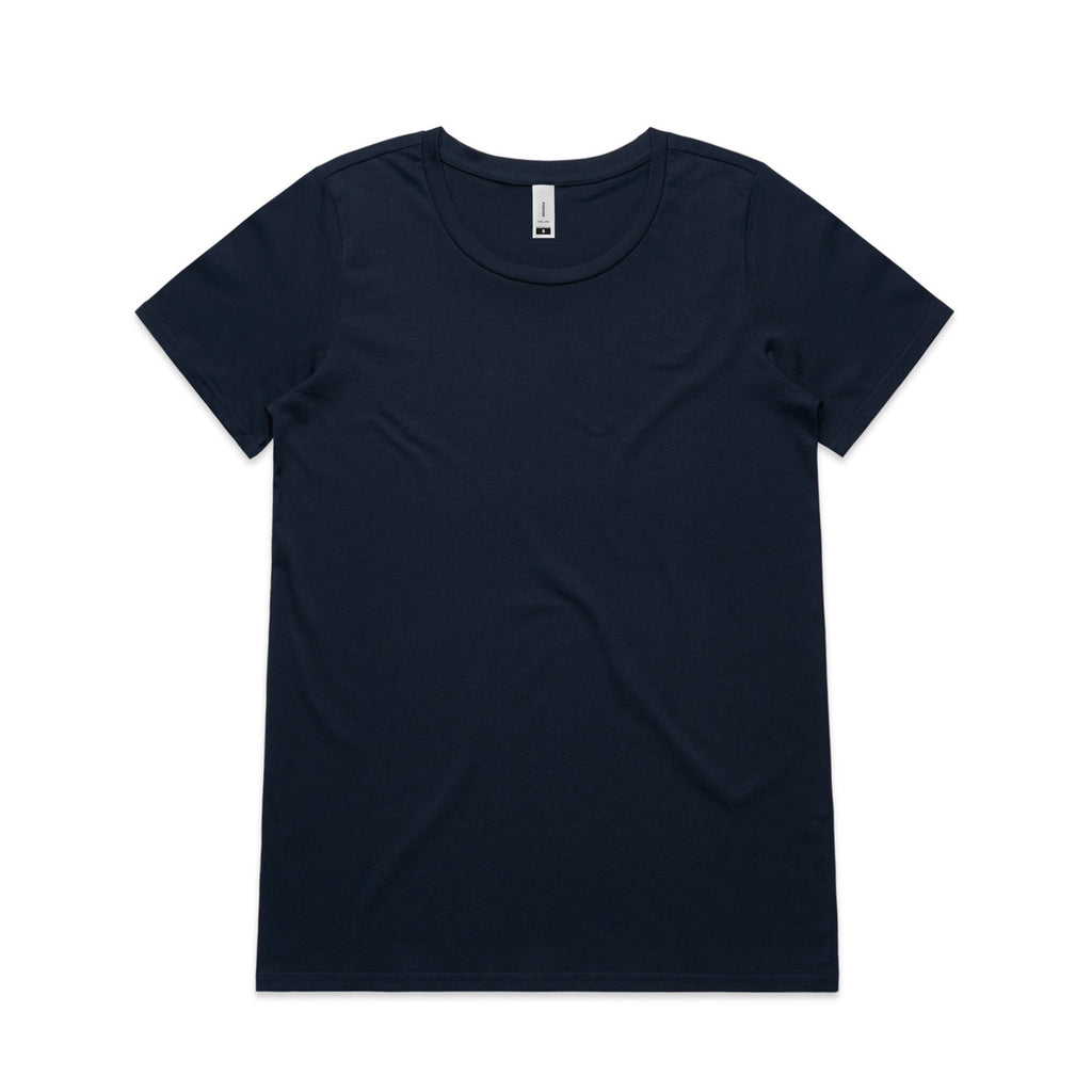Wo's Shallow Scoop Tee - NAVY