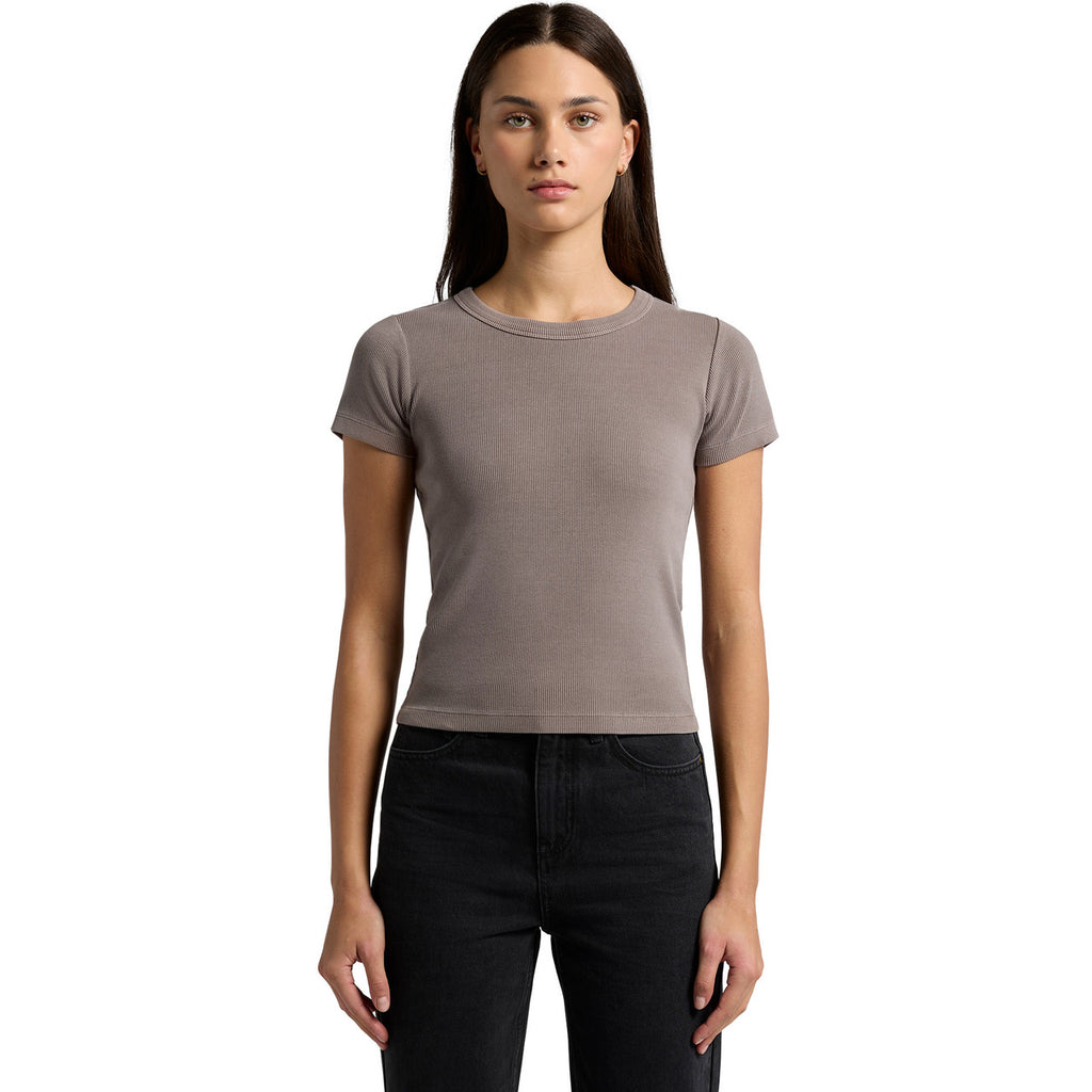 Wo's Faded Organic Rib Tee - FRONT
