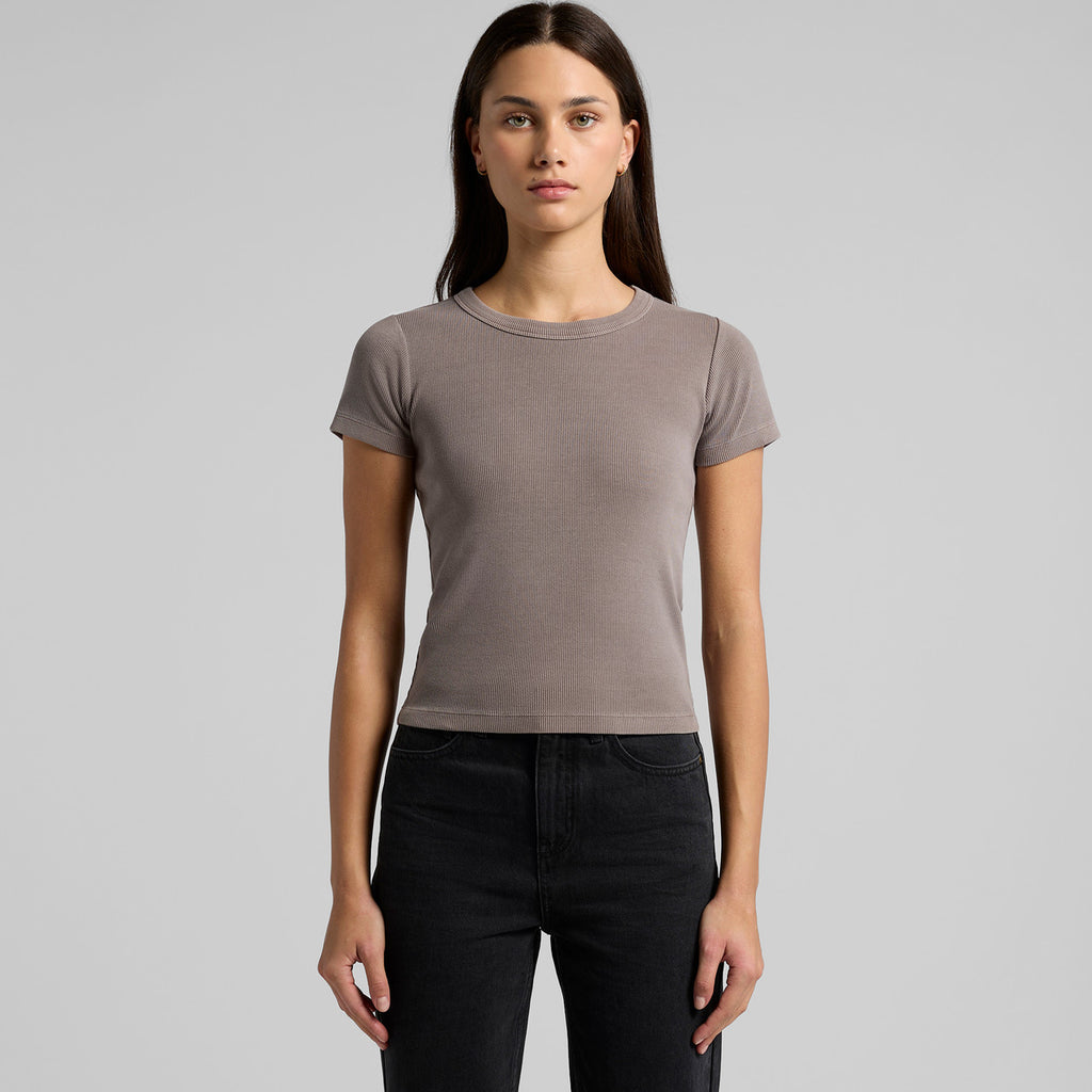 Wo's Faded Organic Rib Tee - MAIN