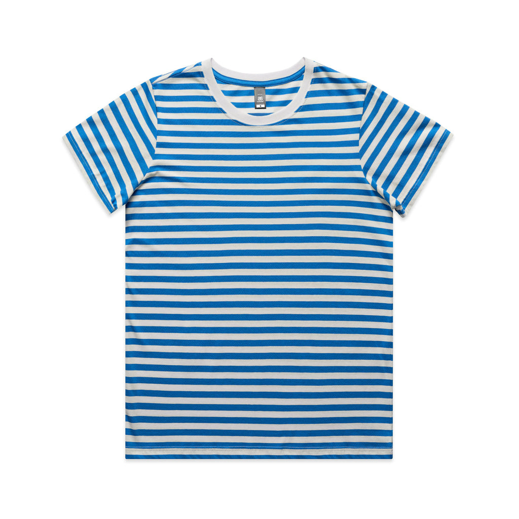 Wo's Maple Stripe Tee - NATURAL/MID BLUE