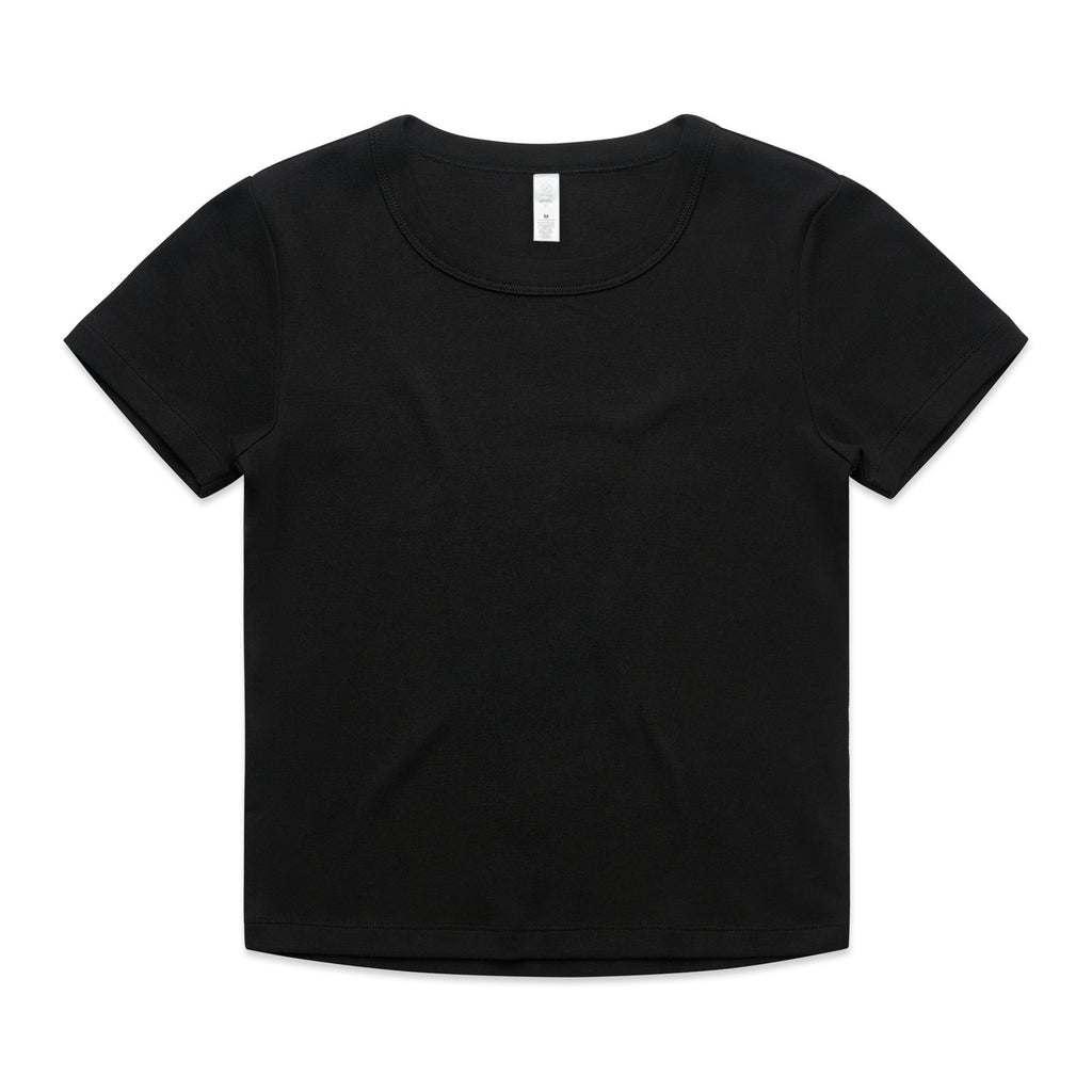 Wo's Organic Rib Baby Tee - BLACK