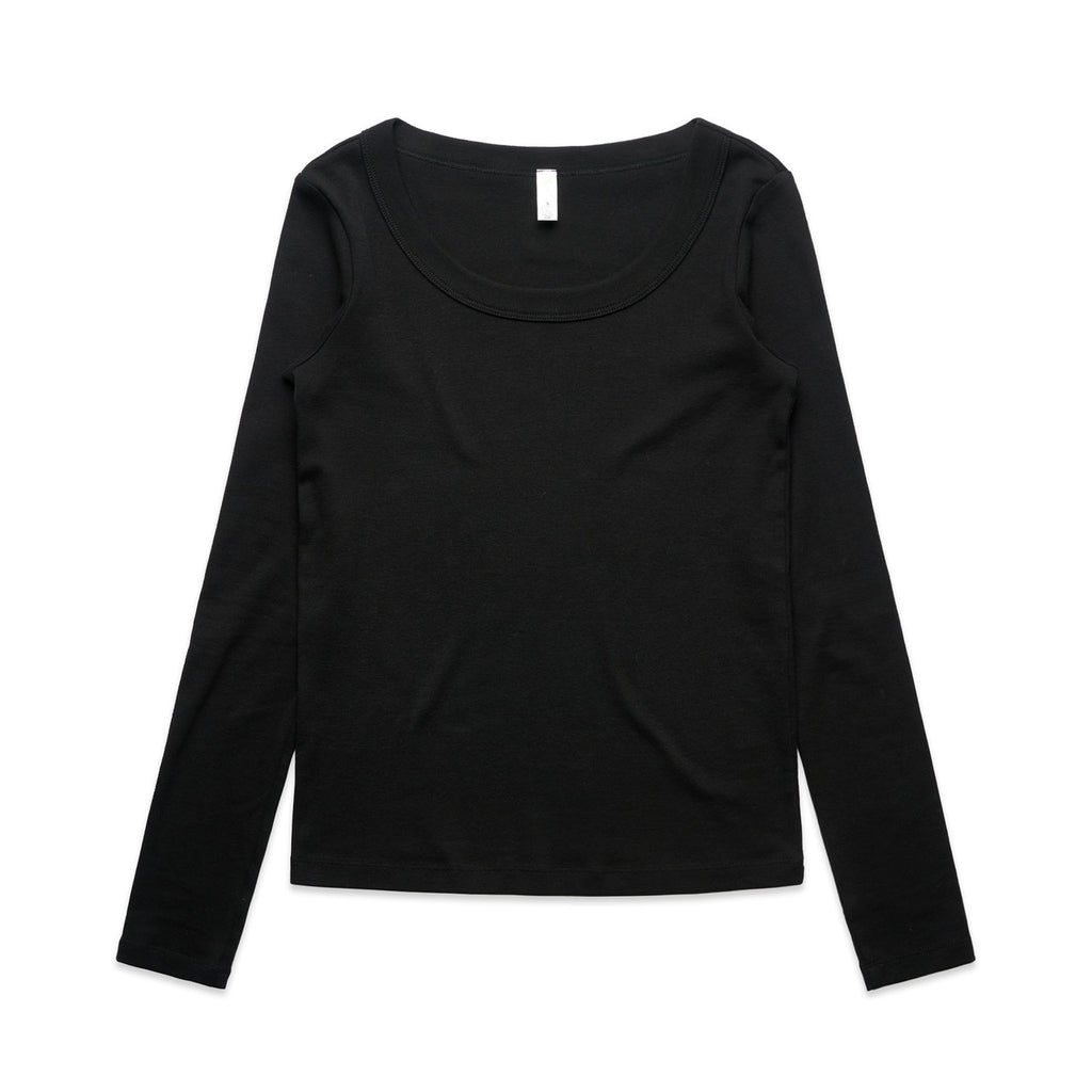 Wo's Organic Baby Rib L/S Tee - BLACK