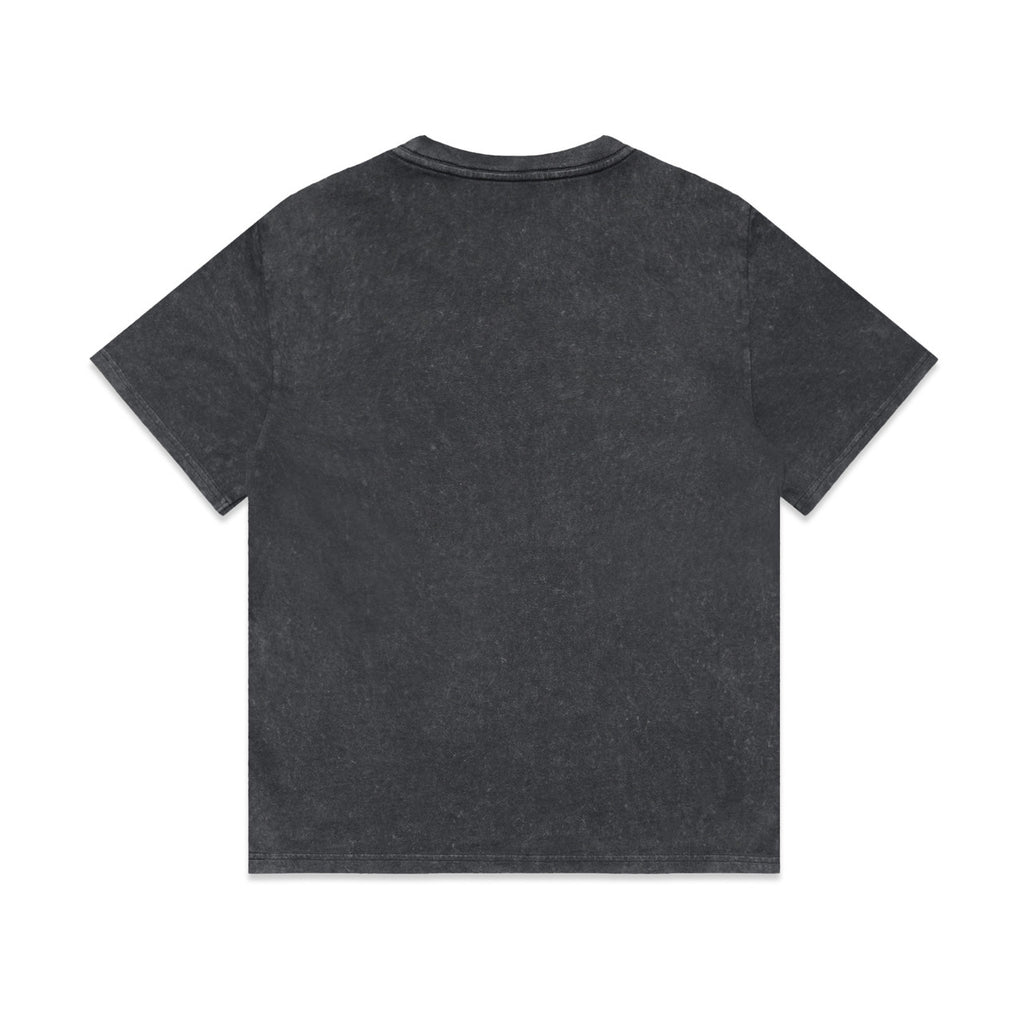 Wo's Stone Wash Heavy Tee - BLACK STONE - BACK