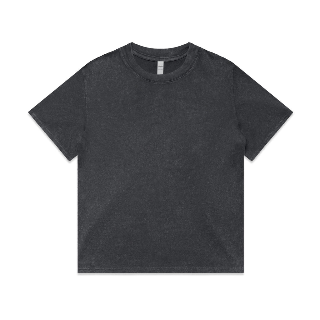 Wo's Stone Wash Heavy Tee - BLACK STONE