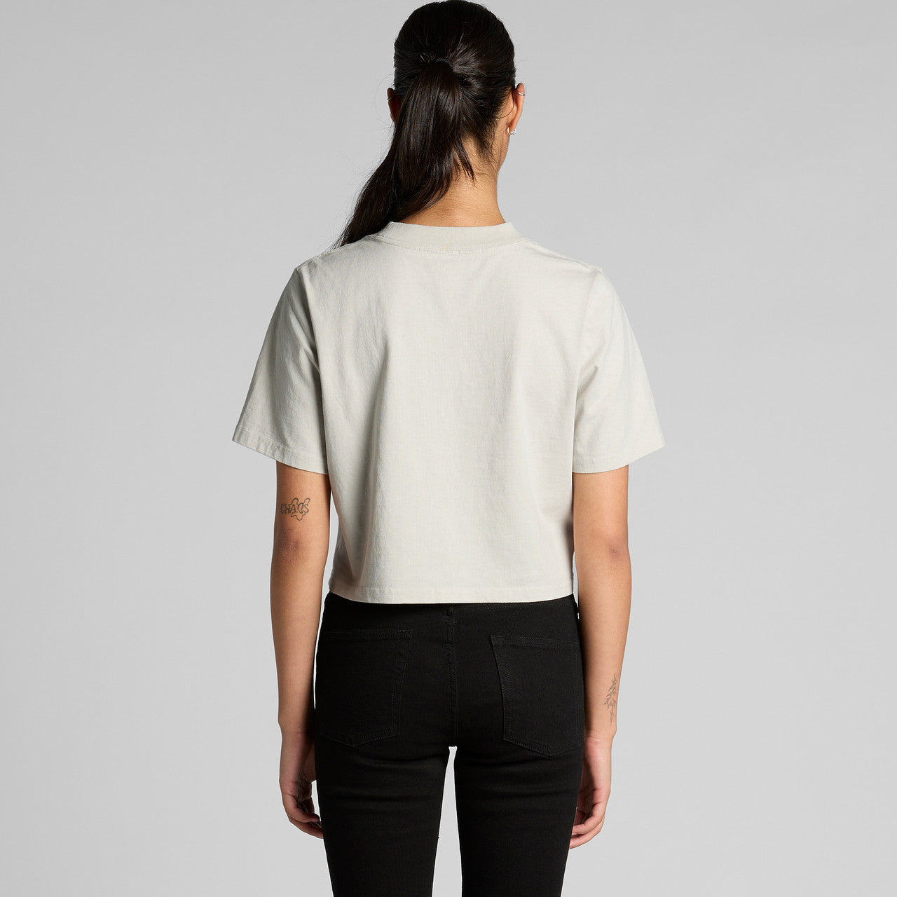 Wo's Heavy Faded Crop Tee - BACK