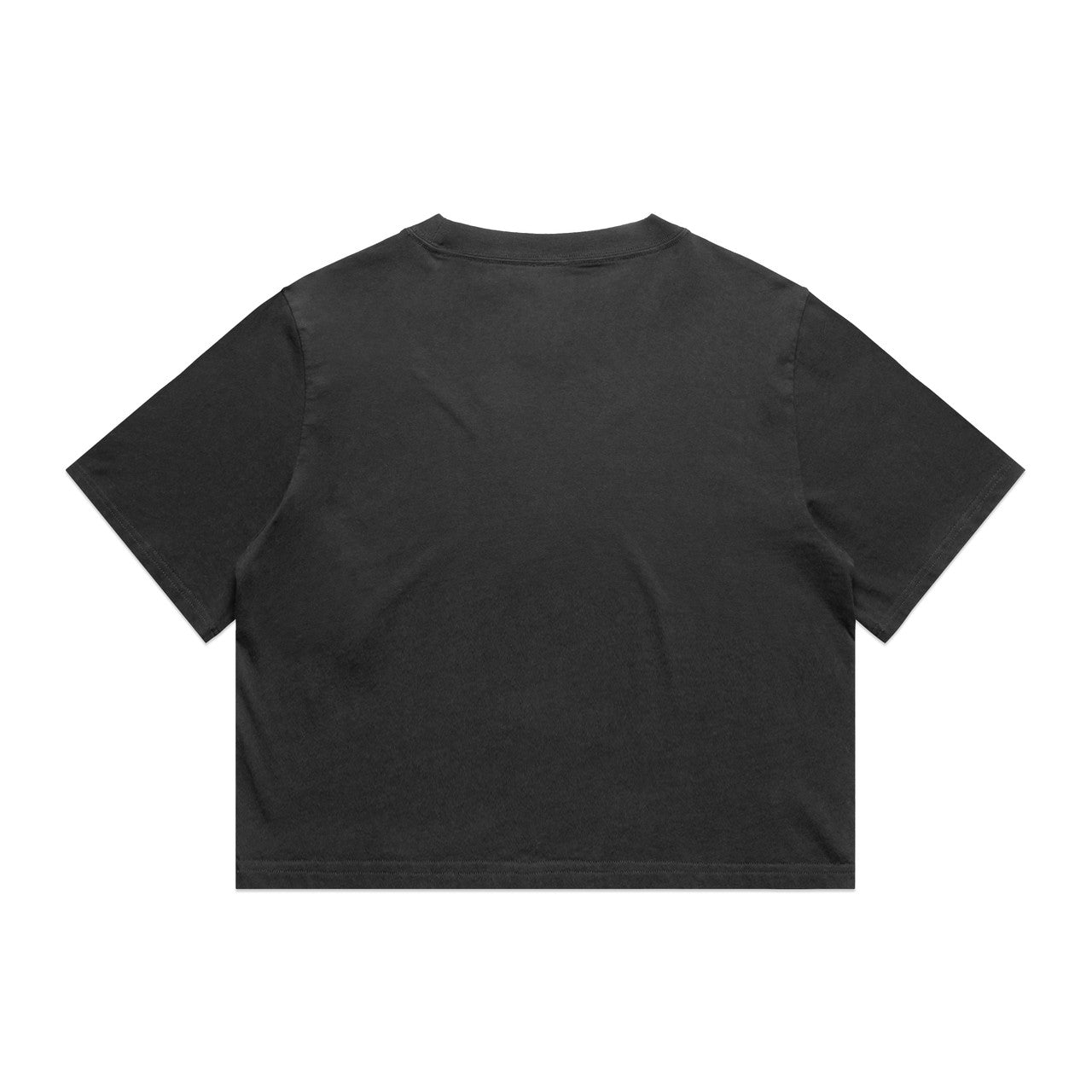 Wo's Heavy Faded Crop Tee - FADED BLACK - BACK