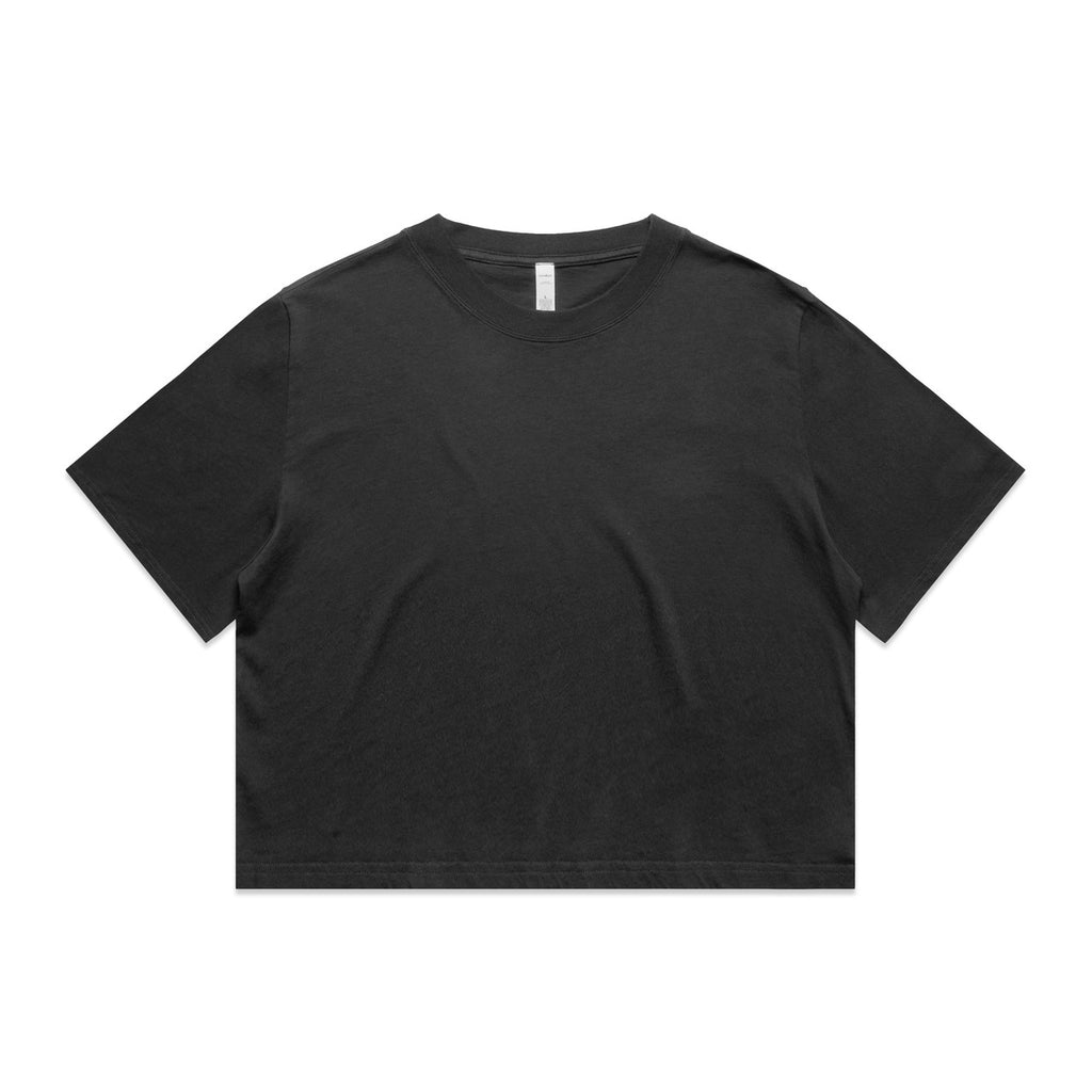 Wo's Heavy Faded Crop Tee - FADED BLACK