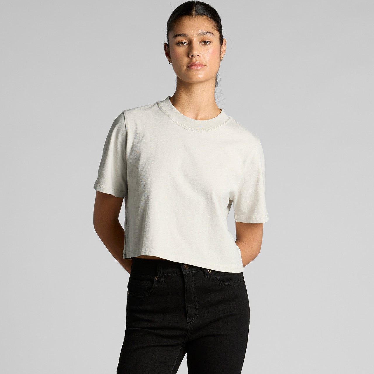 Wo's Heavy Faded Crop Tee - BACK