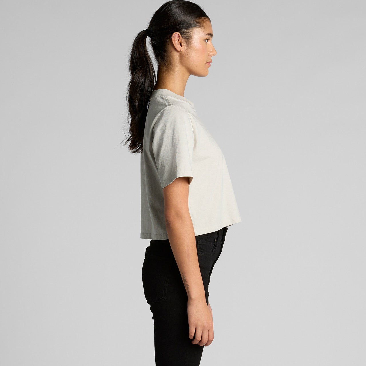 Wo's Heavy Faded Crop Tee - SIDE