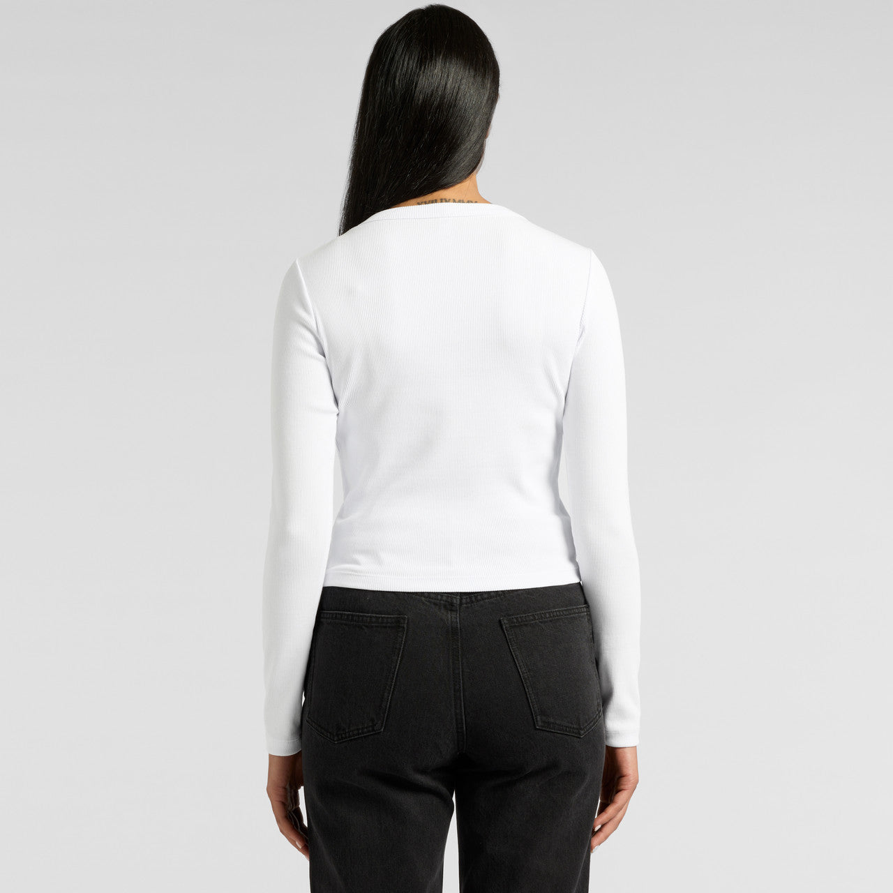 Wo's Organic Rib L/S Tee - BACK