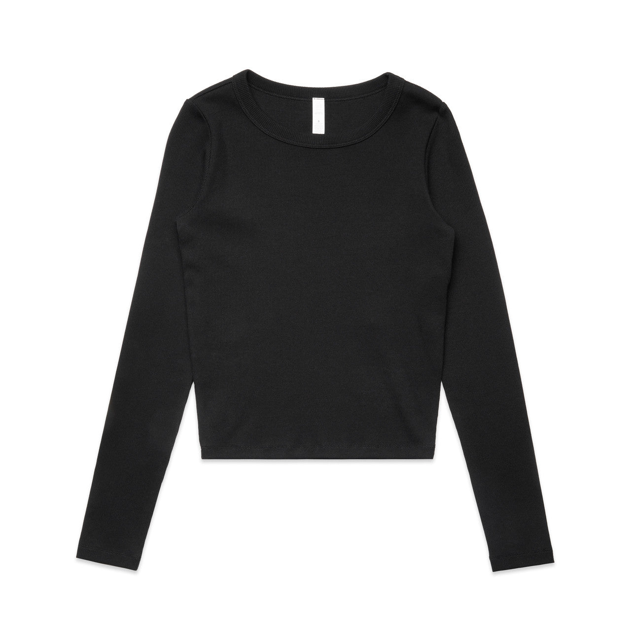 Wo's Organic Rib L/S Tee - BLACK