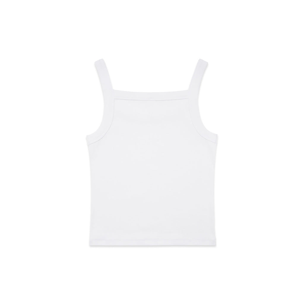 Wo's Organic Collegiate Tank - WHITE - BACK