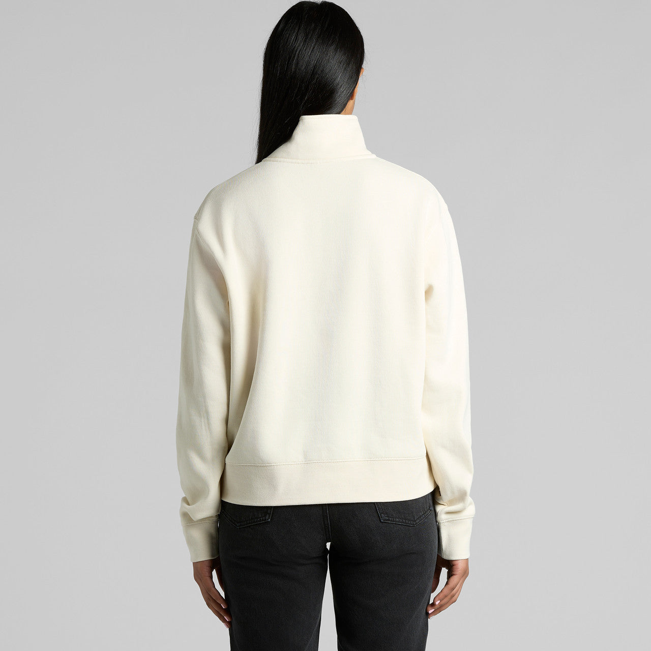 Wo's Stencil Half Zip Crew - BACK