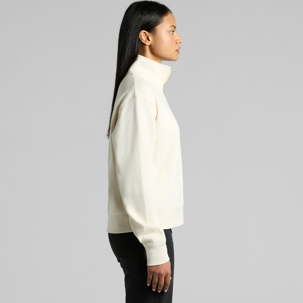 Wo's Stencil Half Zip Crew - SIDE