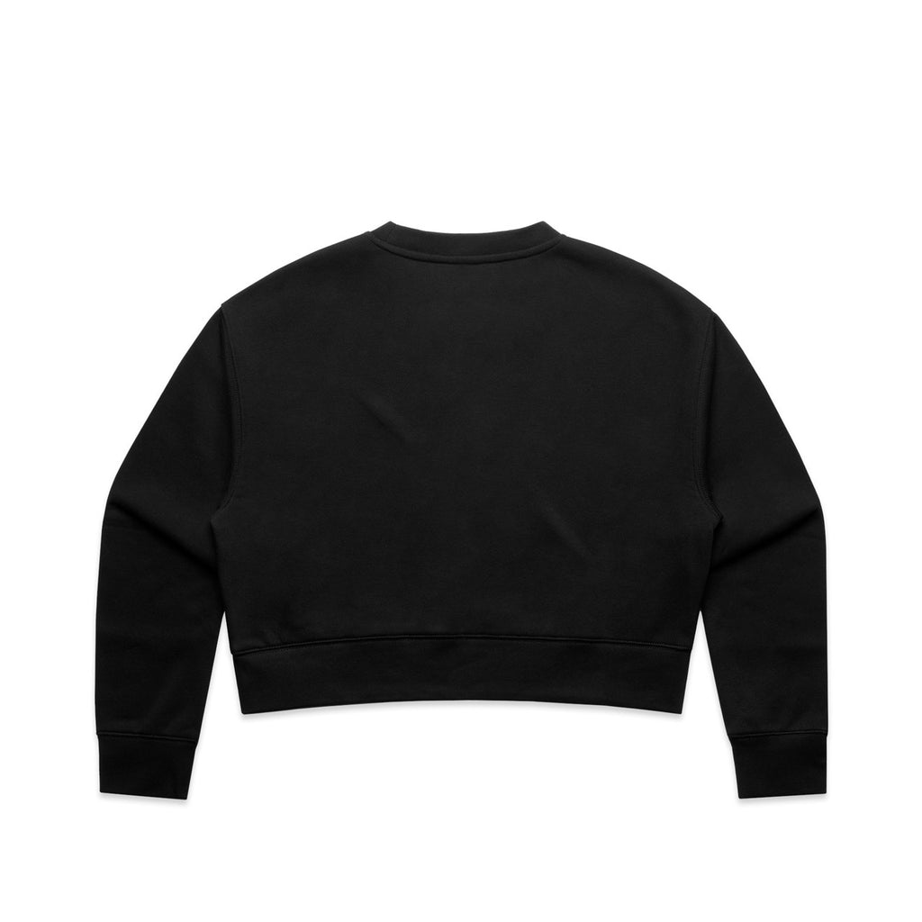 Wo's Relax Crop Crew - BLACK - BACK