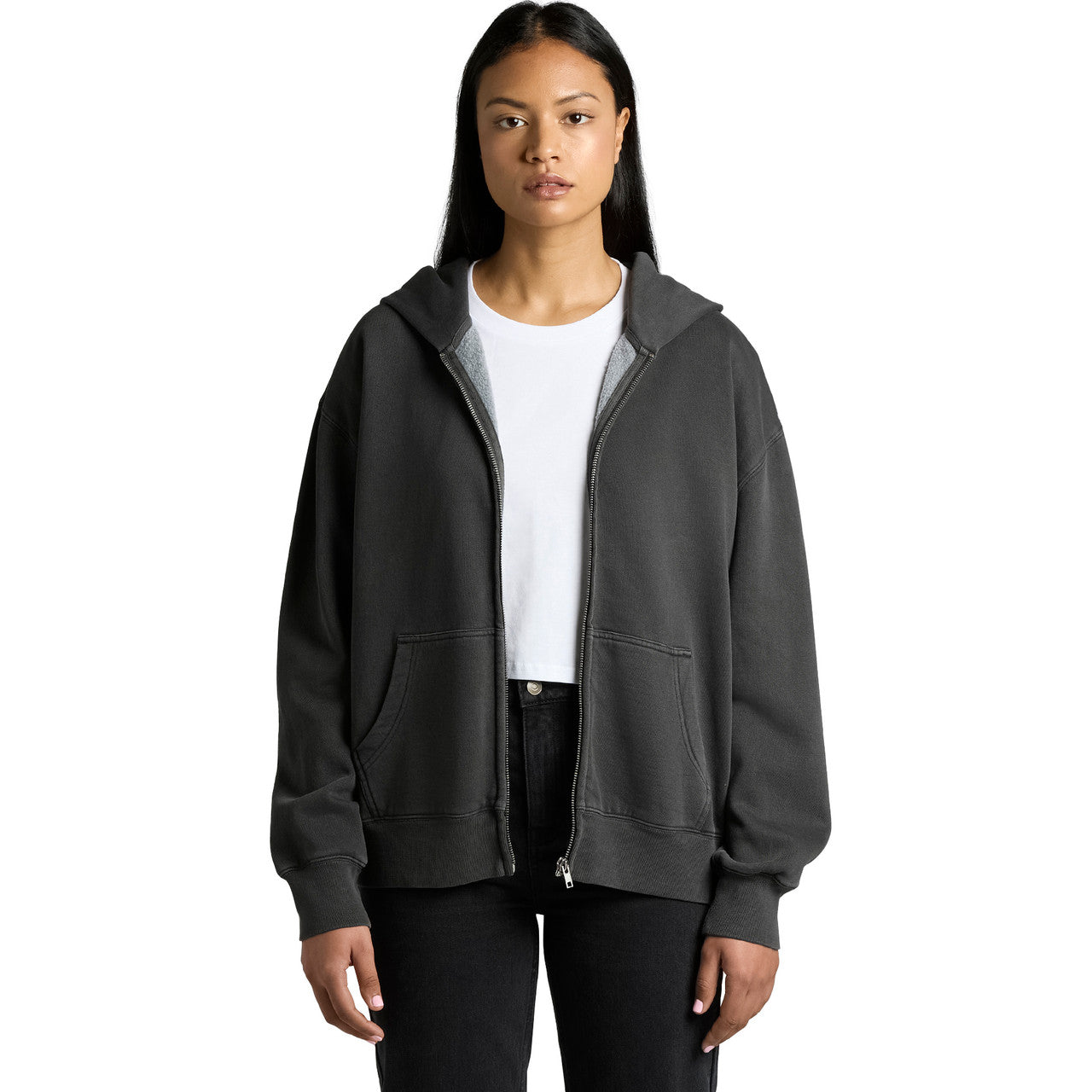 Wo's Relax Faded Zip Hood - FRONT