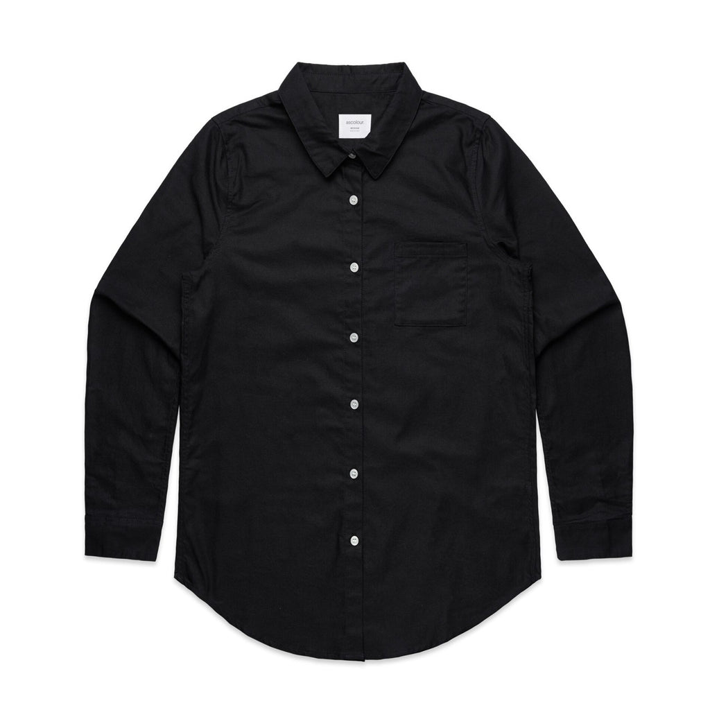 Wo's Oxford Shirt - BLACK