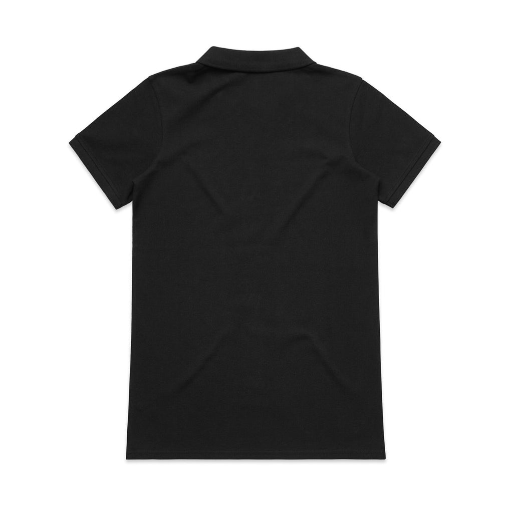 Wo's Pique Polo - BLACK - BACK