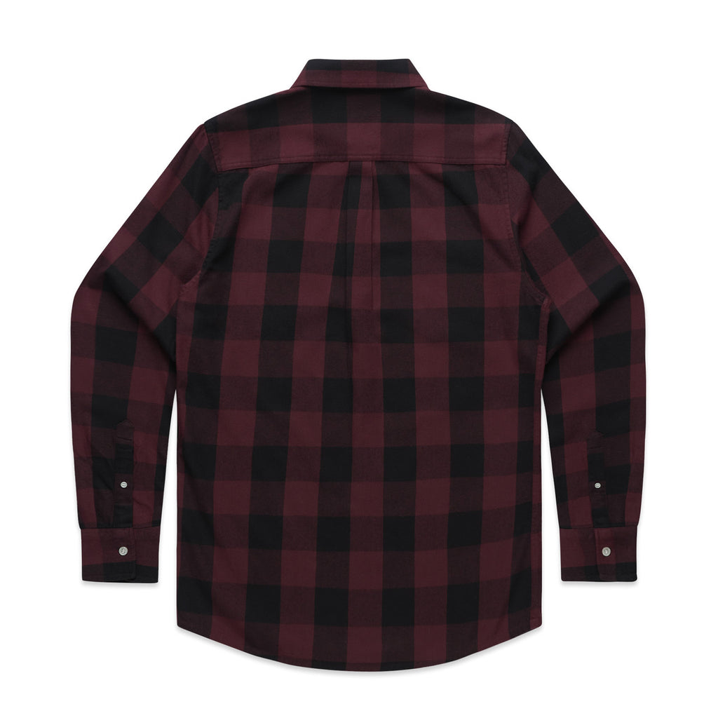 Check Shirt - BLACK/BURGUNDY - BACK