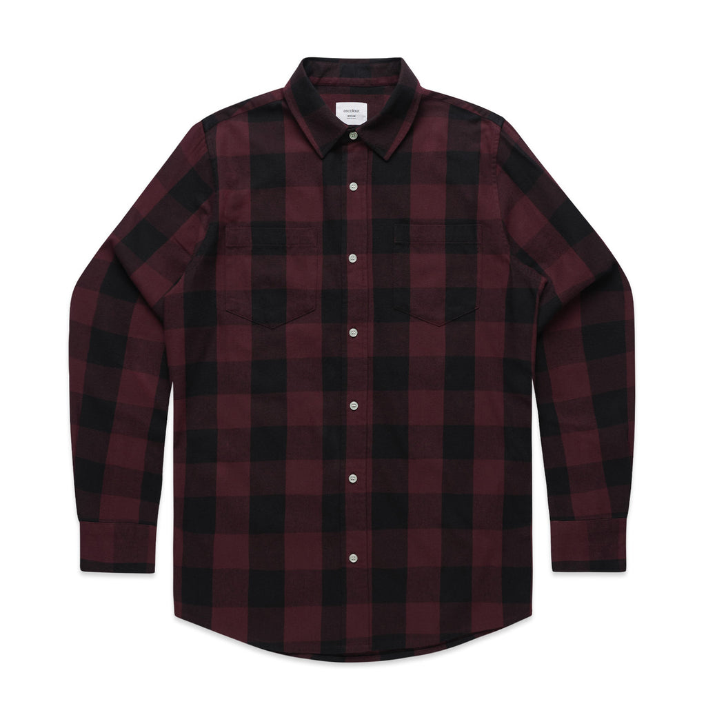 Check Shirt - BLACK/BURGUNDY