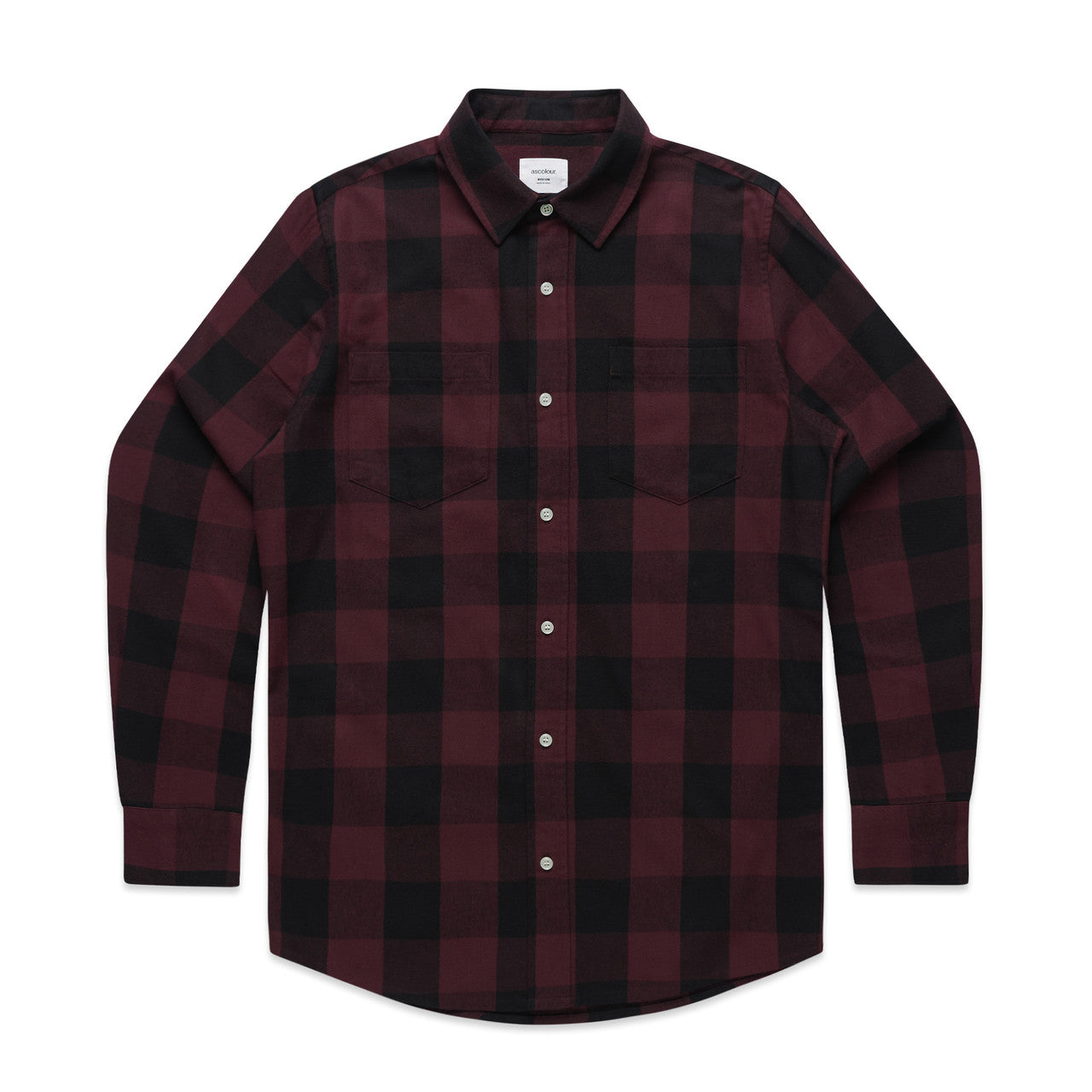 Check Shirt - BLACK/BURGUNDY