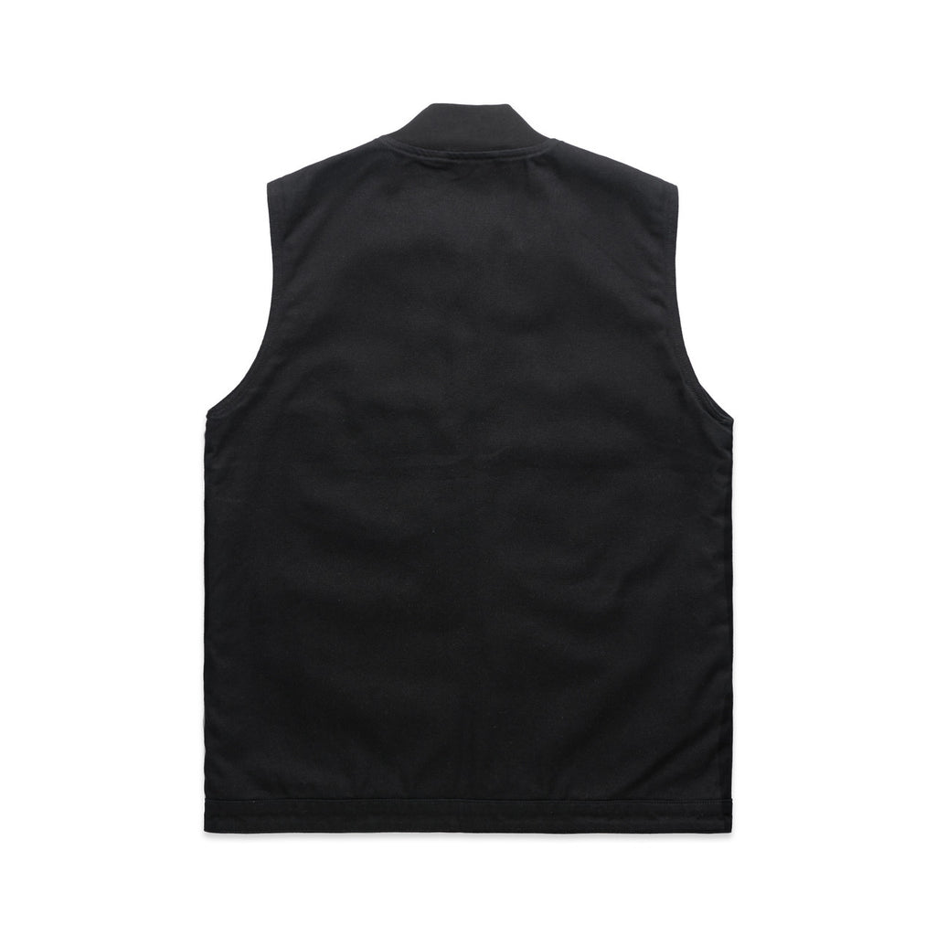 Canvas Heavy Vest - BLACK - BACK