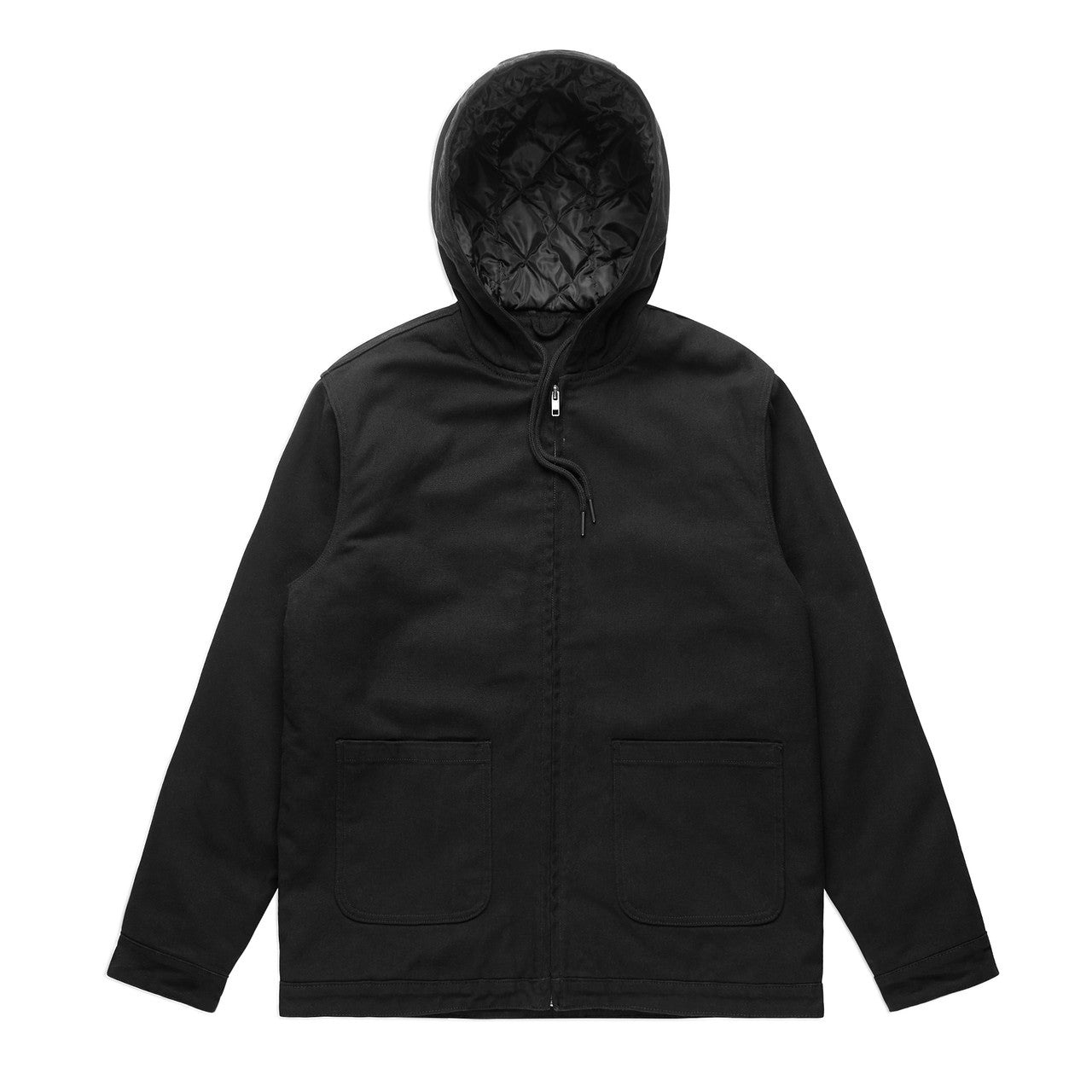 Canvas Heavy Hooded Jacket - BLACK