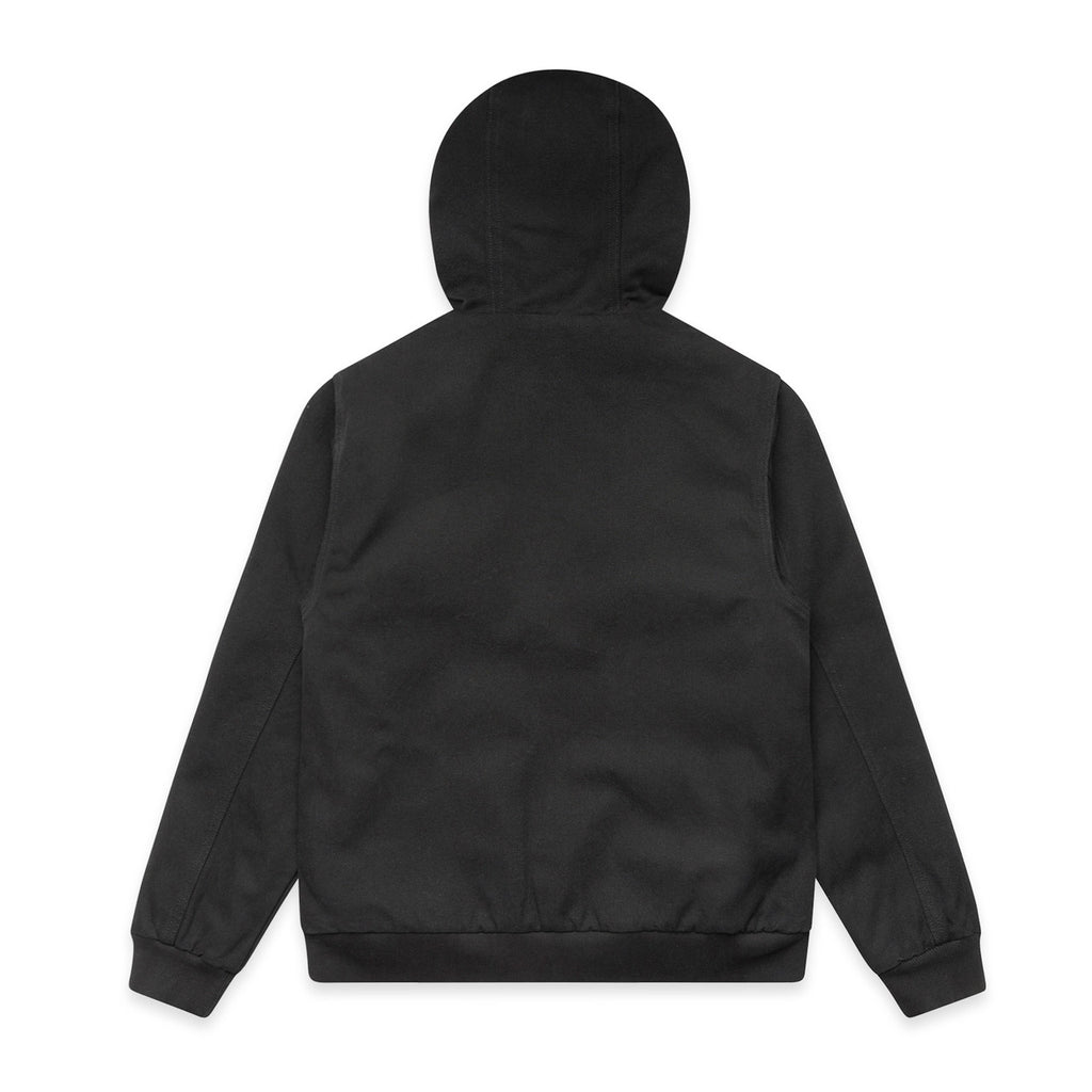 Canvas Bomber Hood Jacket - BLACK - BACK