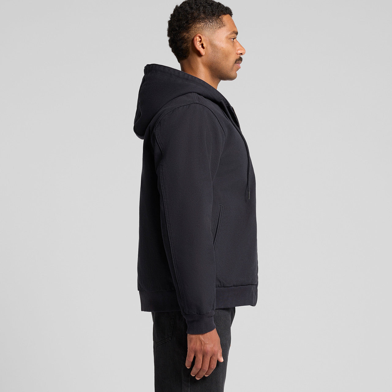 Canvas Bomber Hood Jacket - SIDE