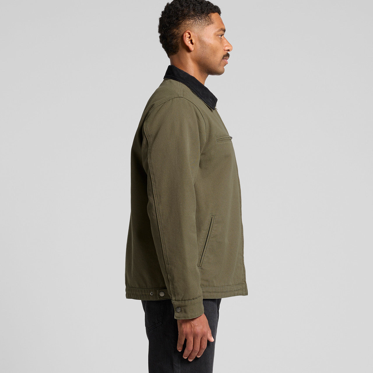 Canvas Cord Collar Jacket - SIDE